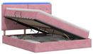 vidaXL LED Opbergbed met Matras Roze 180 x 200 cm Fluweel