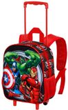 Karactermania Marvel The Avengers Almachtig Kleine 3D Rugzak met Wielen Trolley Reistas Rood