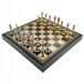 Luxgifts Luxe Schaakset Arabesque met Leerlook Bord Goud/Zwart 48cm