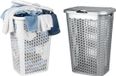 Benson Panier à linge Ventilation - avec couvercle - 2x - blanc et argent - 50 litres - 61 x 43 cm