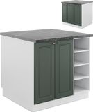 Vicco Fame-Line Keukeneiland – 90 cm zonder werkblad Groen-Goud Landhuis/Wit