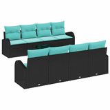 vidaXL Canapé Noir et turquoise