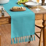 Sans marque Chemin de table - Style campagnard - Turquoise 33x183 cm