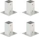 Support de poteau 71 mm - Set de 4 pièces - Métal galvanisé - Ancrage de poteau pour poteaux carrés - Pied de colonne pour béton et bois - Résistant à la rouille et stable