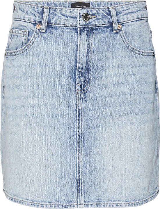 Vero Moda VMTESSA HR Short Denim Skirt - Light Blue - Women's Size L