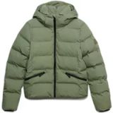 Superdry Gevoerde City Jas met Capuchon Dames Polyester Licht Khaki Groen
