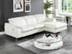 Vente-unique canapé d'angle relax en cuir de buffle LISMORE - Blanc - Angle droit