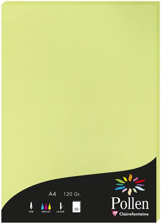 Clairefontaine Stuifmeel Papier DIN A4, Zon, 120 g, 50 stuks