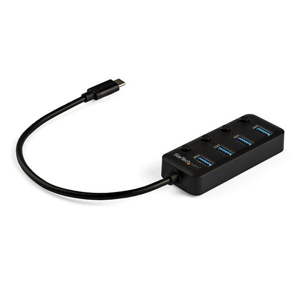 StarTech.com 4 poorts USB-C Hub 4x USB-A met Aan/Uit knoppen