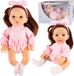 Malplay Poupée, jouets, 32 cm, fille, cheveux bruns, avec bandeau, à partir de 3 ans