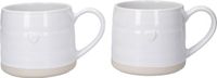 Mikasa Cosy Mugs Set van 2 Stuks Keramiek Wit 380 ml