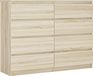 3E 3xE living.com Sonoma Eikenhout Kast met 8 Lades - 120 x 101 x 39 cm