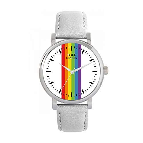 Toff London Pride Lineair horloge met witte stokken