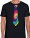 Bellatio Decorations Hippie T-shirt Heren - Tie Dye Stropdas - Jaren 60 Themafeest - Zwart - Katoen - Maat XL
