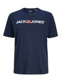 JACK&JONES PLUS Heren Jjecorp Ss Crew Neck Ps Logo T-shirt Navy Blazer 7XL Plus Size