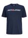 JACK&JONES PLUS Heren Jjecorp Ss Crew Neck Ps Logo T-shirt Navy Blazer 7XL Plus Size
