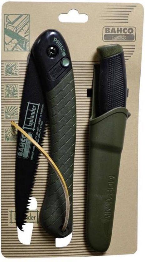 Bahco Laplander vouwzaag en Companion Mes set
