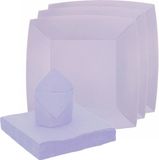 Santex feest/verjaardag servies set - 10x bordjes/20x servetten - lila paars - karton