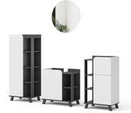 Vicco Badkamermeubelset Karen, Antraciet/Wit, 4-delig