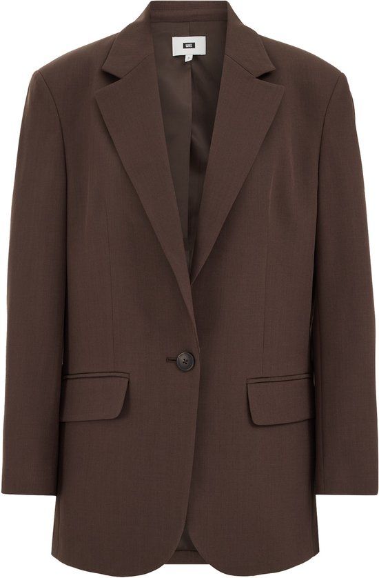 WE Fashion - Dames loose fit blazer - Donkerbruin - Maat 38