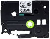 rillstab original Brother Labeltape TZ121 9mm zwart op transparant
