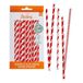 Decora Red & White Drinkrietjes, Ø 6 x 210 mm, biologisch afbreekbaar papier met inkt op waterbasis, voor feestjes, 80 stuks