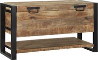 vidaXL Opbergbox met opslag Bruin 80 x 35 x 45 cm Massief mangohout