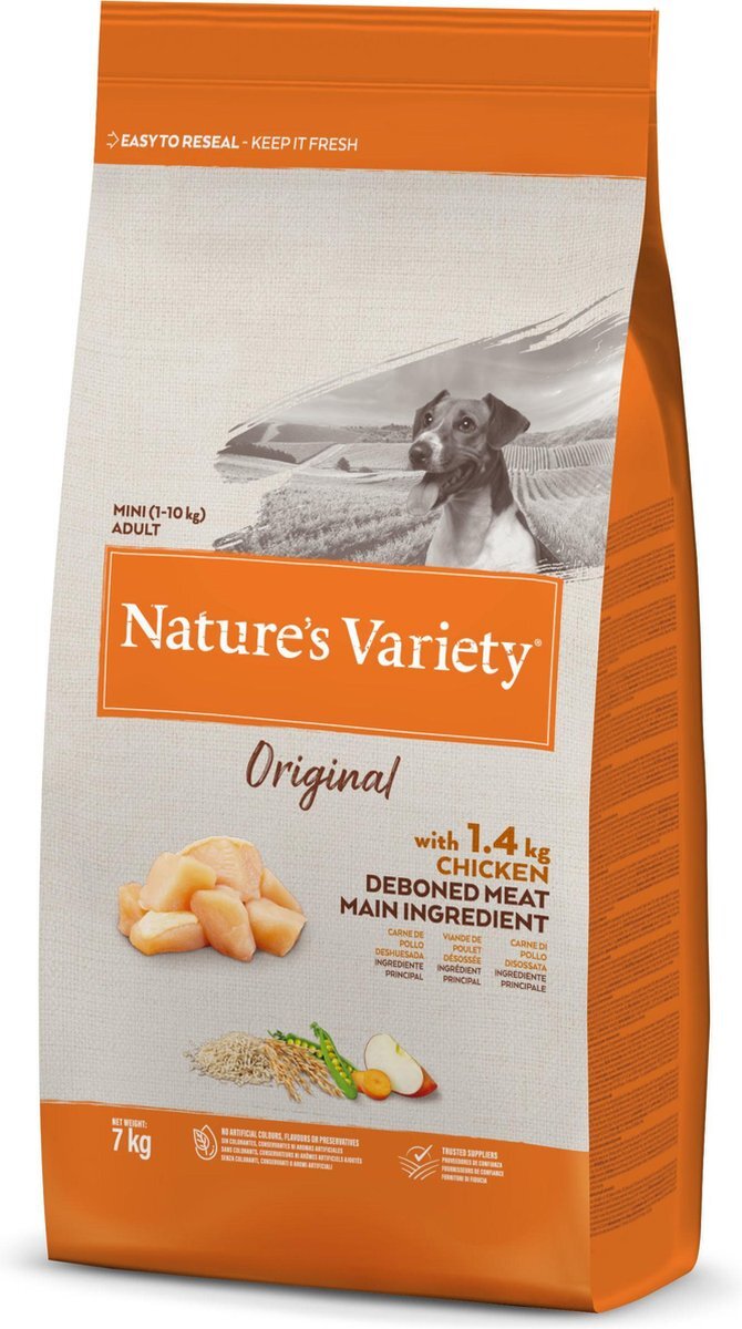 Natures variety 7 kg original adult mini chicken hondenvoer