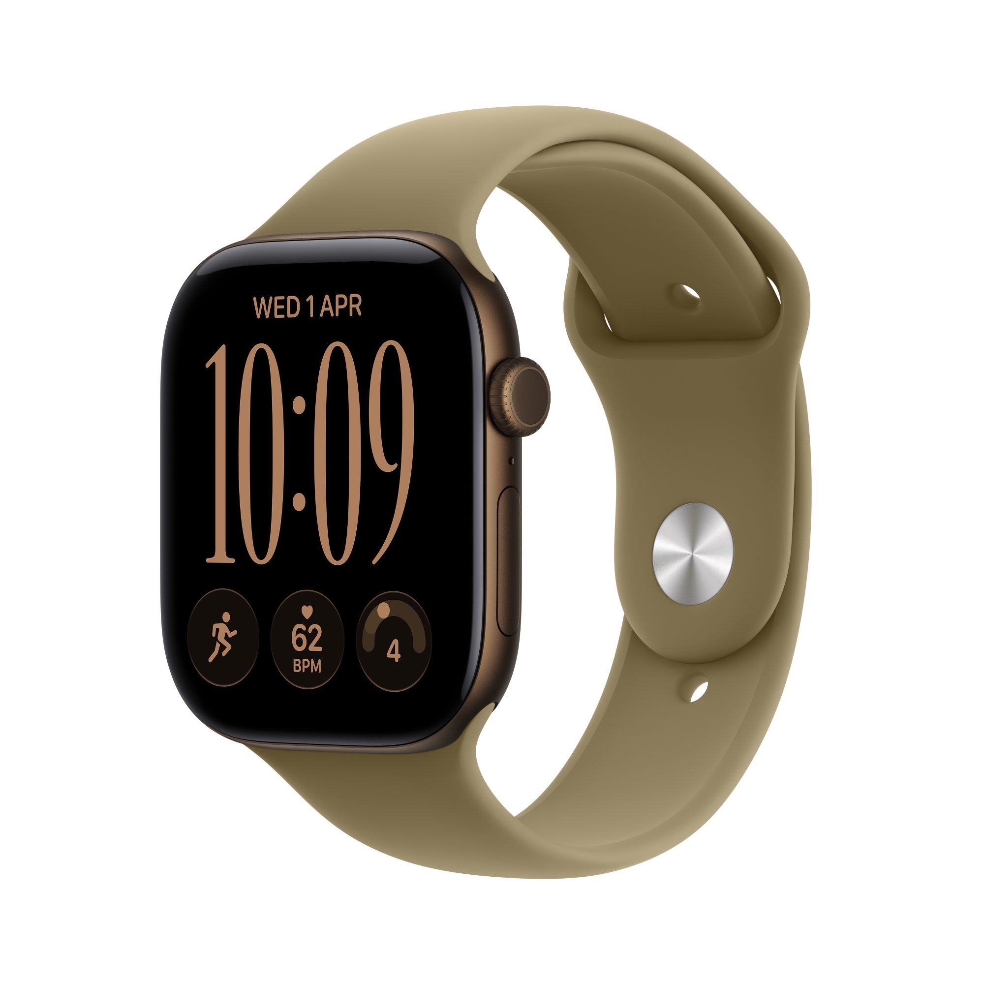 Apple Watch Series 12 GPs 42mm - Dark Bronze Aluminium Case Sport Band S/m Smartwatch Olive