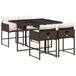 VidaXL 5-delige Tuinset met kussens, poly rattan, bruin