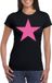 Bellatio Decorations T-shirt voor dames - Ster - Zwart/Roze Glitter - XXL