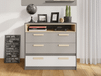Pika Commode PIKA 3 tiroirs blanc/gris clair