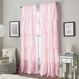 Volants ruches staaf zak gordijnpaneel, 95 inch, roze, 1 paneel, 1Q82460APK