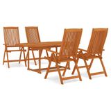 vidaXL 5-delige dining loungeset van massief eucalyptushout
