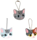 Sleutelcaps, YANGWEN Sleutelkappen, 3 stuks cartoon-sleutelhoezen, sleutelhanger met schattige cartoon-dieren, siliconen sleutelhanger met kattenvorm