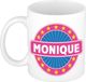 Bellatio Decorations Mok Monique Wit/Roze 300 ml