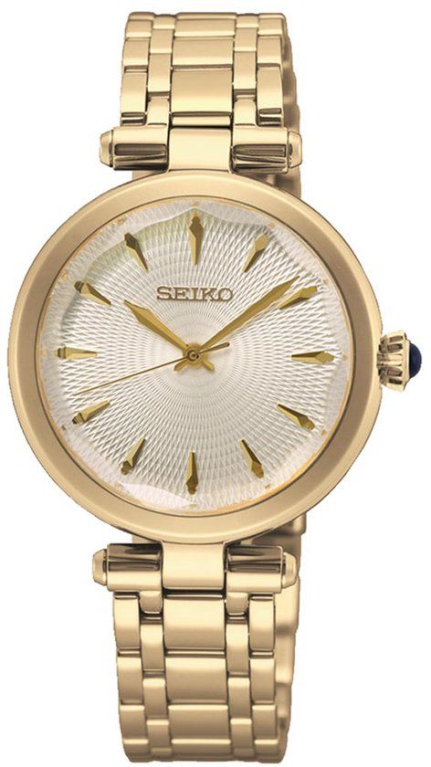 Seiko SRZ554P1 dames horloge - goudkleurig - analoog - staal - 30 mm