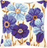 Vervaco Kruissteekkussen kit Blauwe anemonen 40 x 40 cm