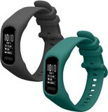 kwmobile 2x horlogebandjes geschikt voor Garmin vivosmart 5 / Smart 5 bandje - Smartwatch bandjes van TPU - Activity tracker horloge band in donkergrijs / groen