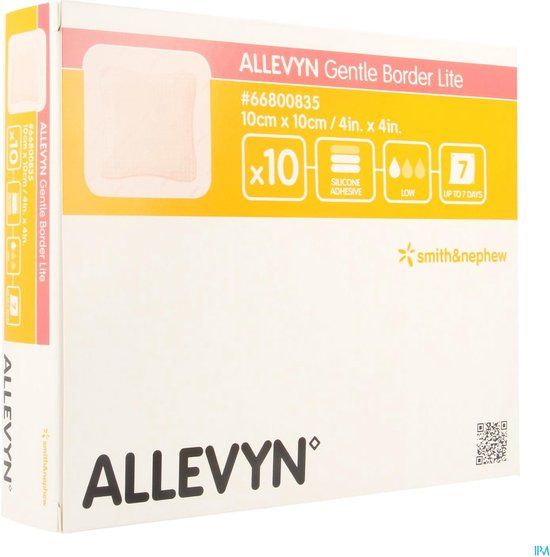 Allevyn Gentle Border Lite 10x10cm 10 stuks