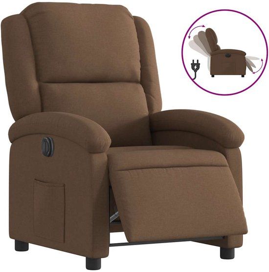 vidaXL Fauteuil Elektrisch Verstelbaar Stof Bruin