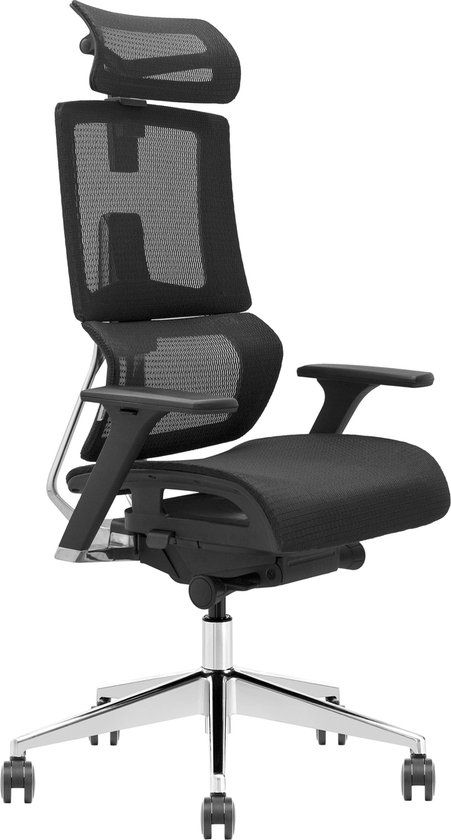 Ergonomische Bureaustoel - Office Chair - Zwart - Mesh - Verstelbare Armleuning - 140 kg - NEN-EN 1335
