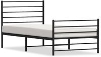 vidaXL Bedframe met hoofd- en voeteneinde metaal zwart 80x200 cm