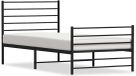 vidaXL Bedframe met hoofd- en voeteneinde metaal zwart 80x200 cm