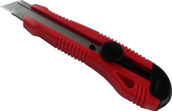 SDI - Afbreek-Hobbymes met schroef-lock; rood; incl. 10 stuks 18mm mesjes