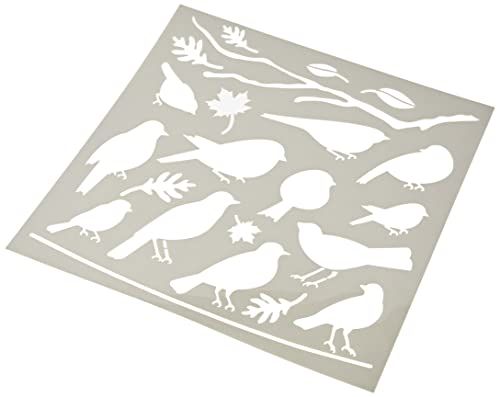 RAYHER Sjabloon gevederde vrienden, diverse, grijs, 3,3 x 3,1 x 0,02 cm
