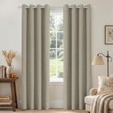 Joydeco Verduisterende gordijnen 183 cm lang, 2 panelen burg, kamerverduisterende gordijnen voor slaapkamer, 100% verduisterende thermische gordijnen met textuur, privacybescherming, set met 2 panelen