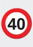 Bellatio Decorations Verjaardag deurposter - 40 jaar - stopbord - 59 x 84 cm