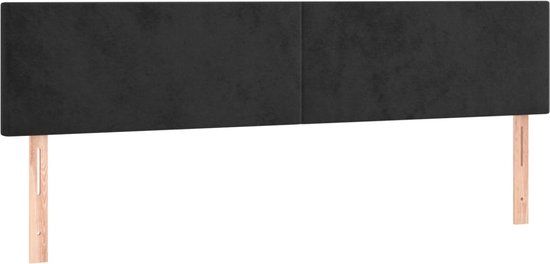 vidaXL Hoofdbord 200x5x78/88 cm fluweel zwart