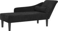 vidaXL Chaise longue met kussens fluweel zwart
